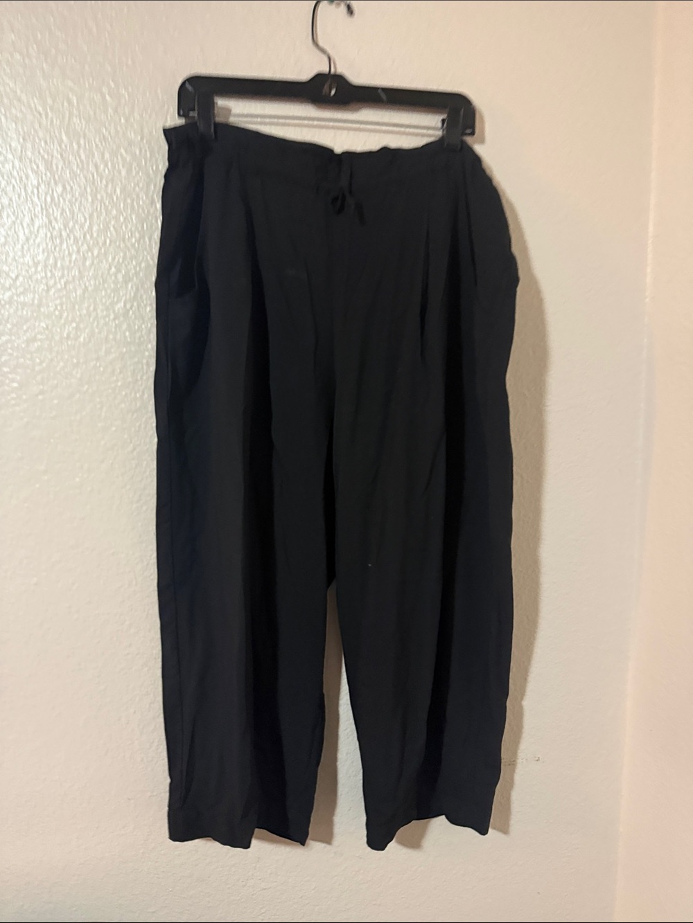 Jams World Black Wide-Leg Drawstring Pants pockets Sz L